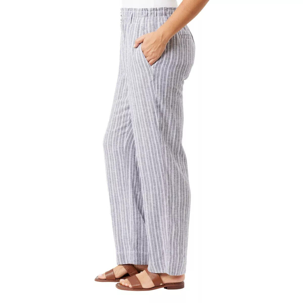 Briggs Ladies' Comfort Stretch Waistband Linen Blend Pants (1760053)