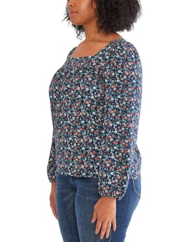 Lucky Brand Women's Long Sleeve Floral Peasant Top 1723702