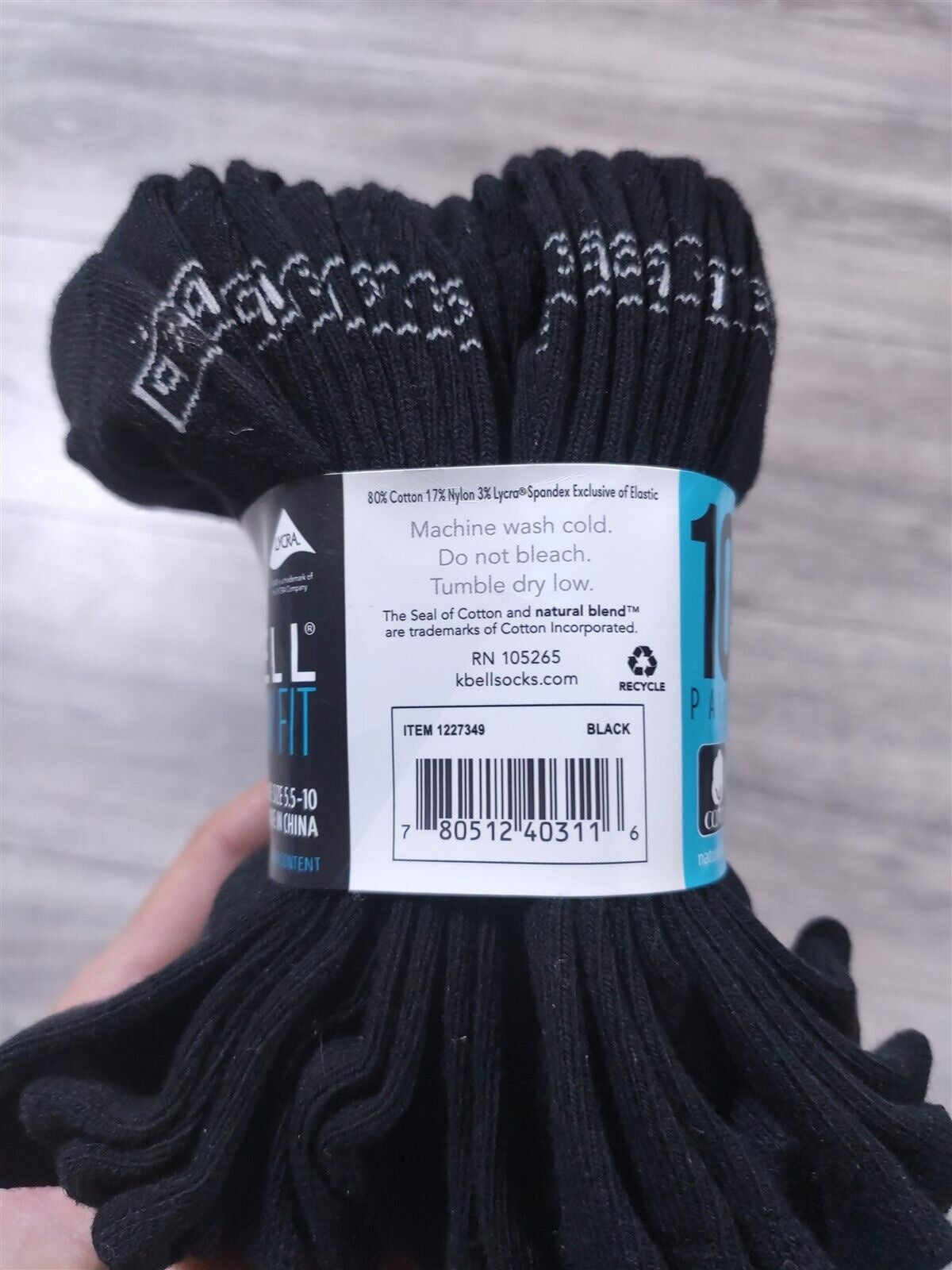 K Bell Women's Shoe Size 5.5-10 Black No Show Socks 10 Pairs NW 1227349