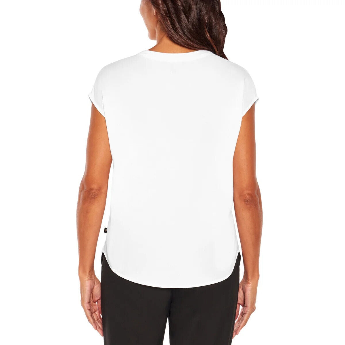 Banana Republic Women S Short Sleeve V-Neck Blouse White