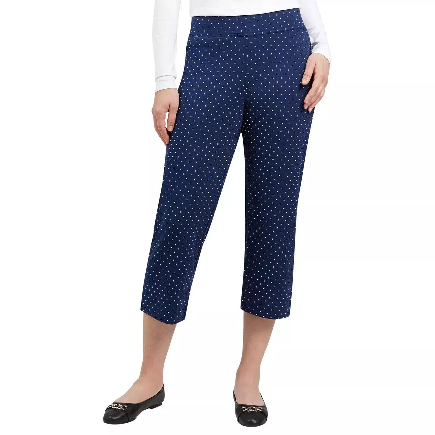 LANDS END Shore Knit Capri Pants Stretch Waist Pull on Womens (1761859)