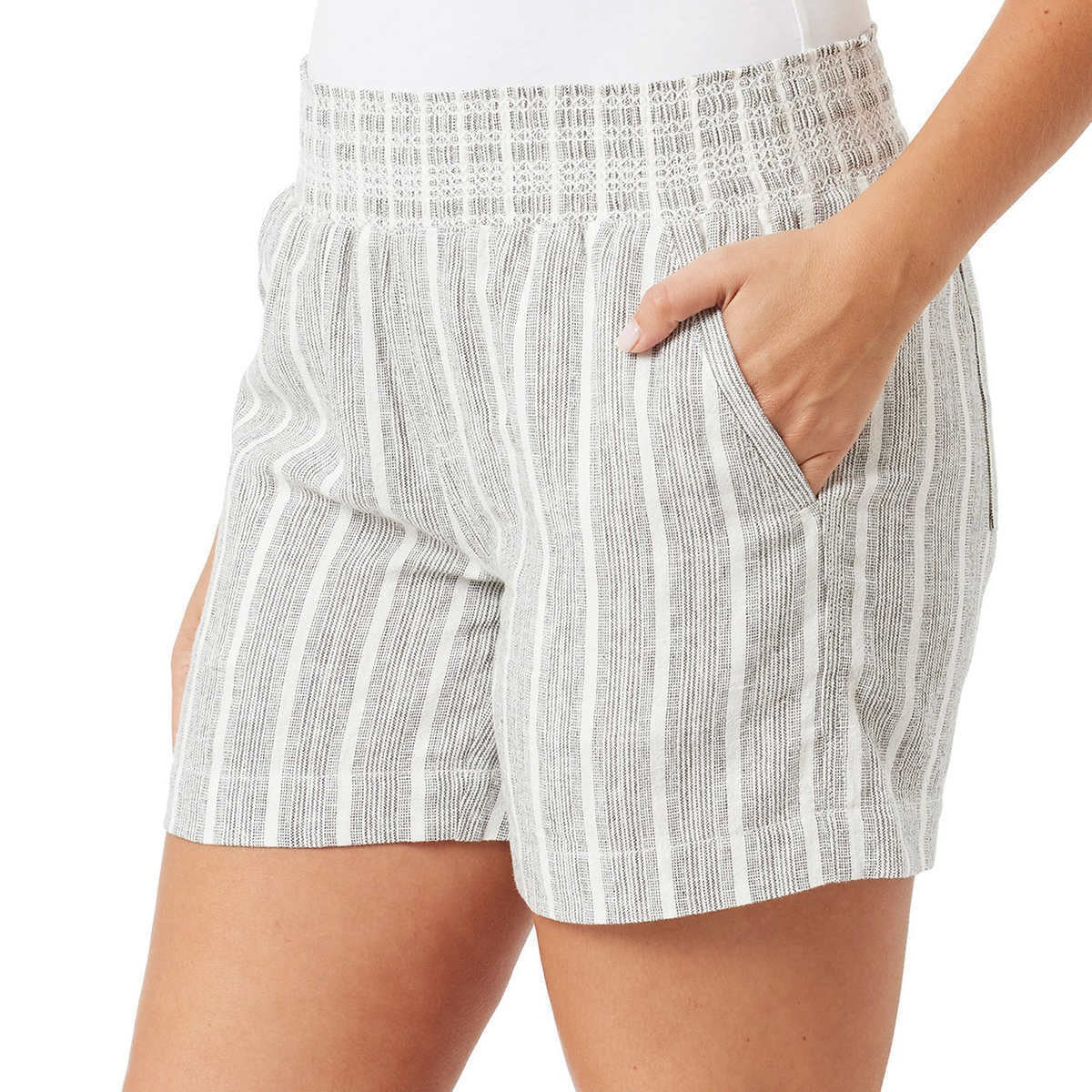 BRIGGS Ladies Linen Blend Shorts Womens PULL on Comfort Waistband NWT (1753531)