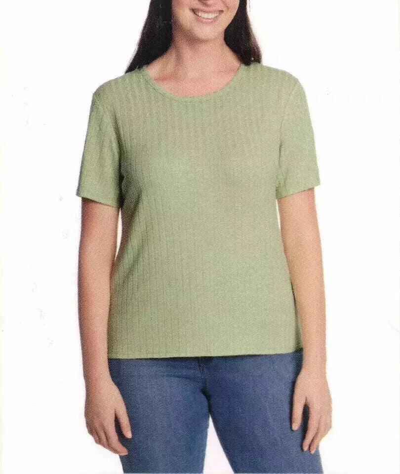Vintage America Women S Crew Neck Slub Ribbed Tee (1758411)