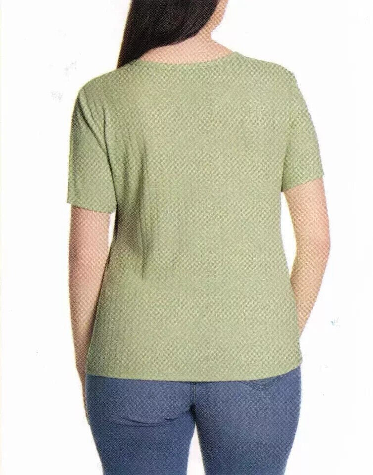 Vintage America Women S Crew Neck Slub Ribbed Tee (1758411)