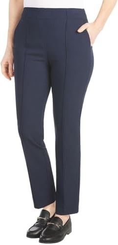 Hilary Radley Women's Ponte Pull-on Mid Rise Slim Leg Pants (1797446)