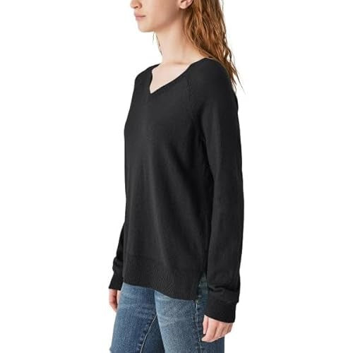 Lucky Brand Women's V-Neck Sweater, Long Sleeves, Side Slits, Cotton Blend (1721756)