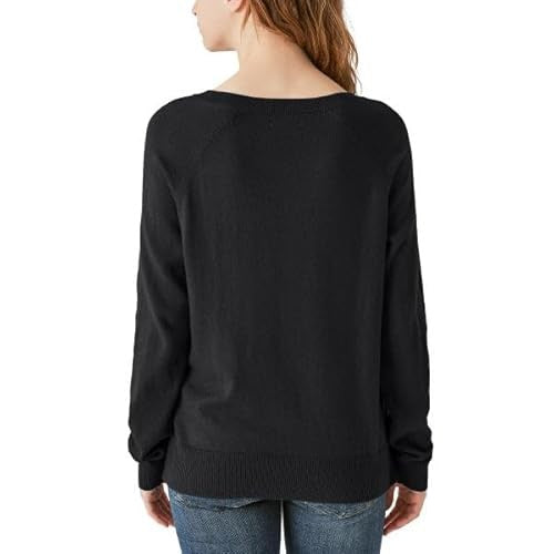 Lucky Brand Women's V-Neck Sweater, Long Sleeves, Side Slits, Cotton Blend (1721756)