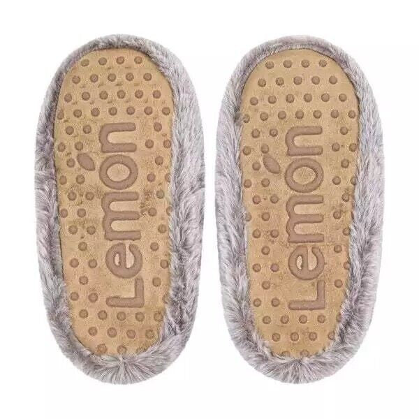 Ladies' Lemon Faux Fur Slipper Sock Super-Soft (1699633)