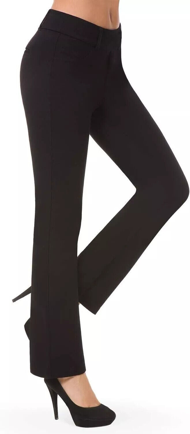 Matty M Women's Pull On Straight Leg Office Pants, Dark Olive - 1716709