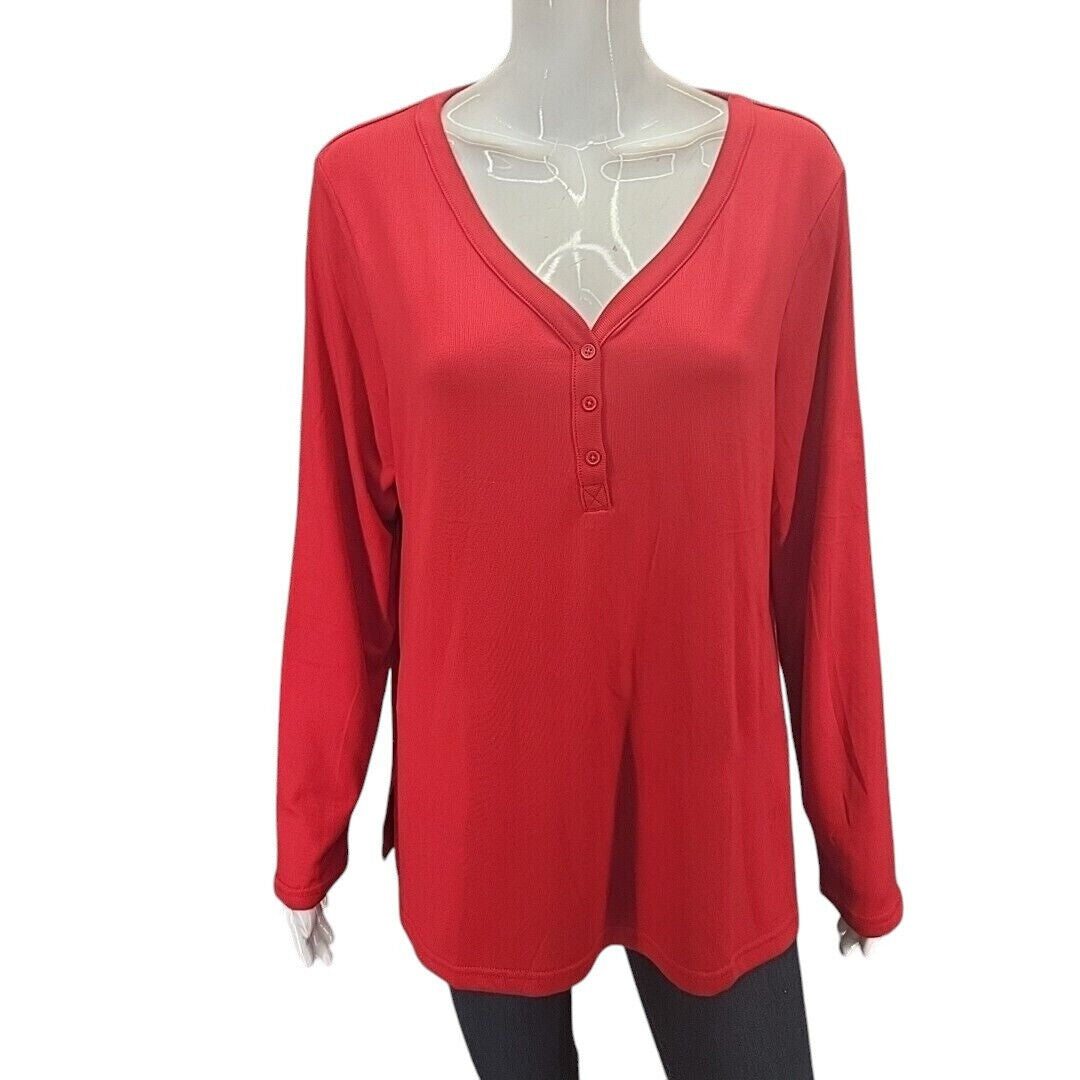 Mario Serrani Womens Dressy V-Neck Top Long Sleeves Pullover (1797412)