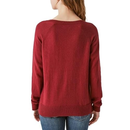 Lucky Brand Women's V-Neck Sweater, Long Sleeves, Side Slits, Cotton Blend (1721756)