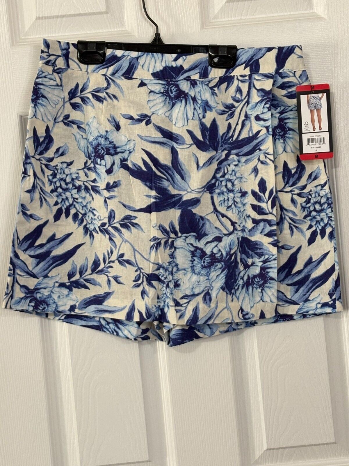 Ellen Tracy women’s green floral print Linen Blend SKORT 1746253