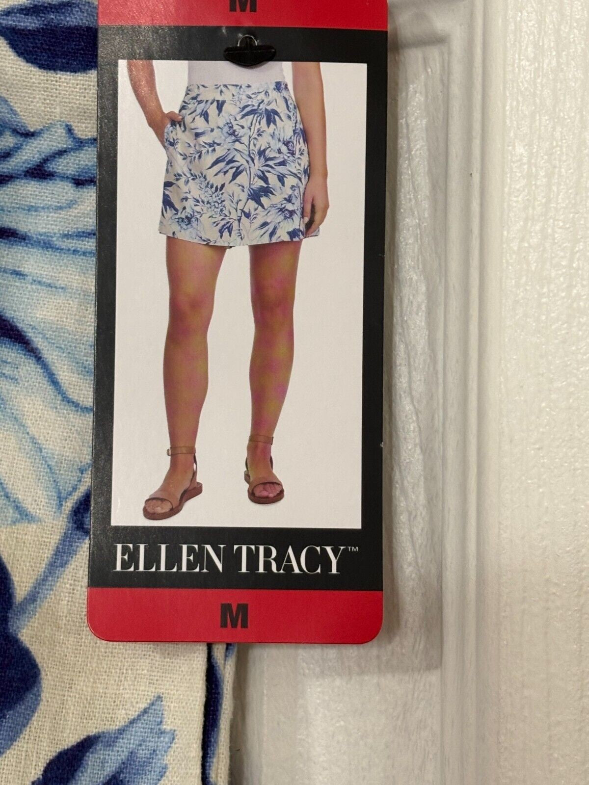 Ellen Tracy women’s green floral print Linen Blend SKORT 1746253