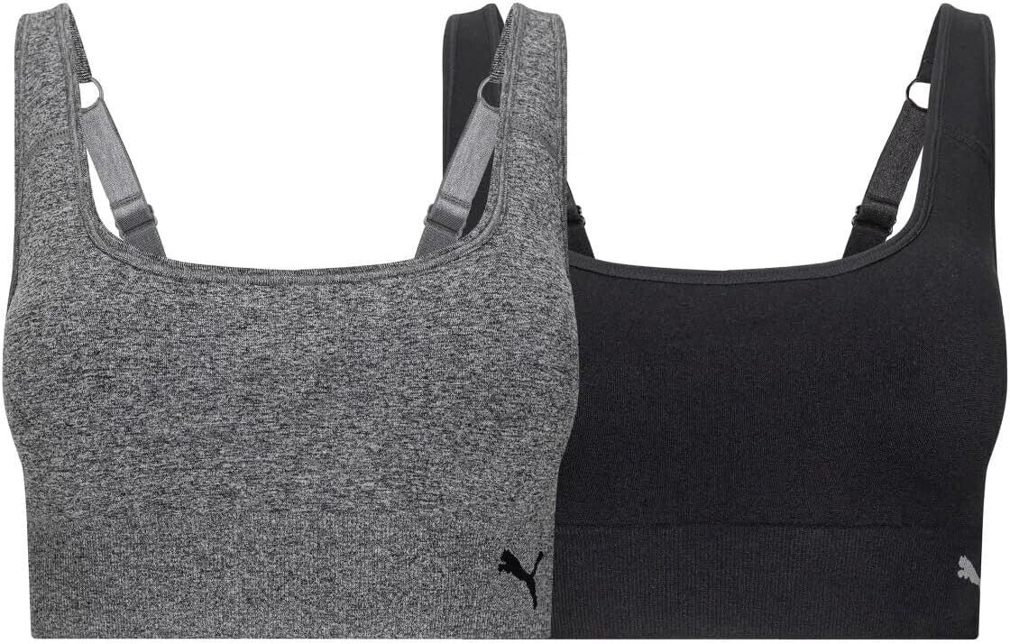 PUMA Women's Performance 2-Pack Seamless Sports Bras for Women 1832180