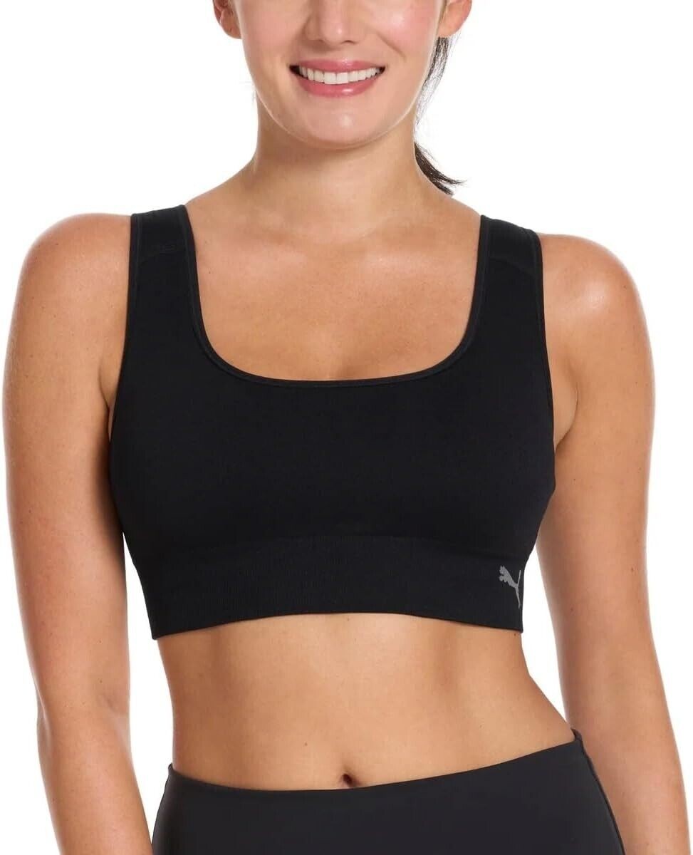 PUMA Women's Performance 2-Pack Seamless Sports Bras for Women 1832180
