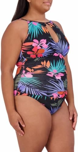 Jessica Simpson Womens Midweight Textured One Piece Swimsuit 1746531