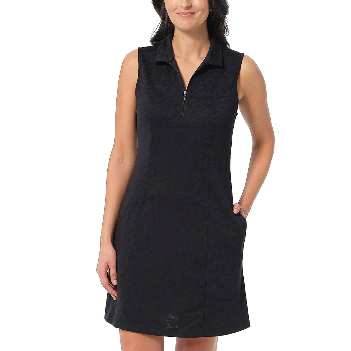 New Greg Norman Women's Golf Dress Sleeveless Zipper Neck Side Pocket Blue S L