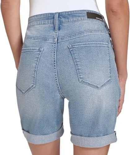 1846183 DKNY Jeans Women's Denim Bermuda Short (US, Numeric, 10, Regular, Regular, Light Blue Denim)