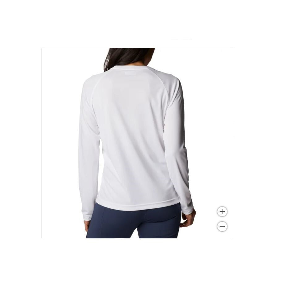 T-Shirt Long Sleeve Womens White COLUMBIA Sun Tee XS-L, UPF 50 New Omni Shade 1841022