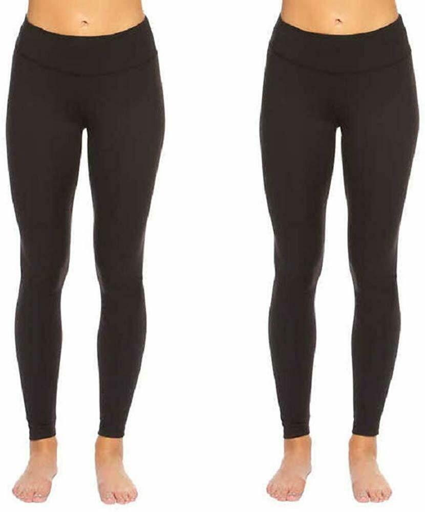 Felina Women S Velvety Soft Pull-on Mid-Rise Legging Stretch 2-Pack Black (1328098)