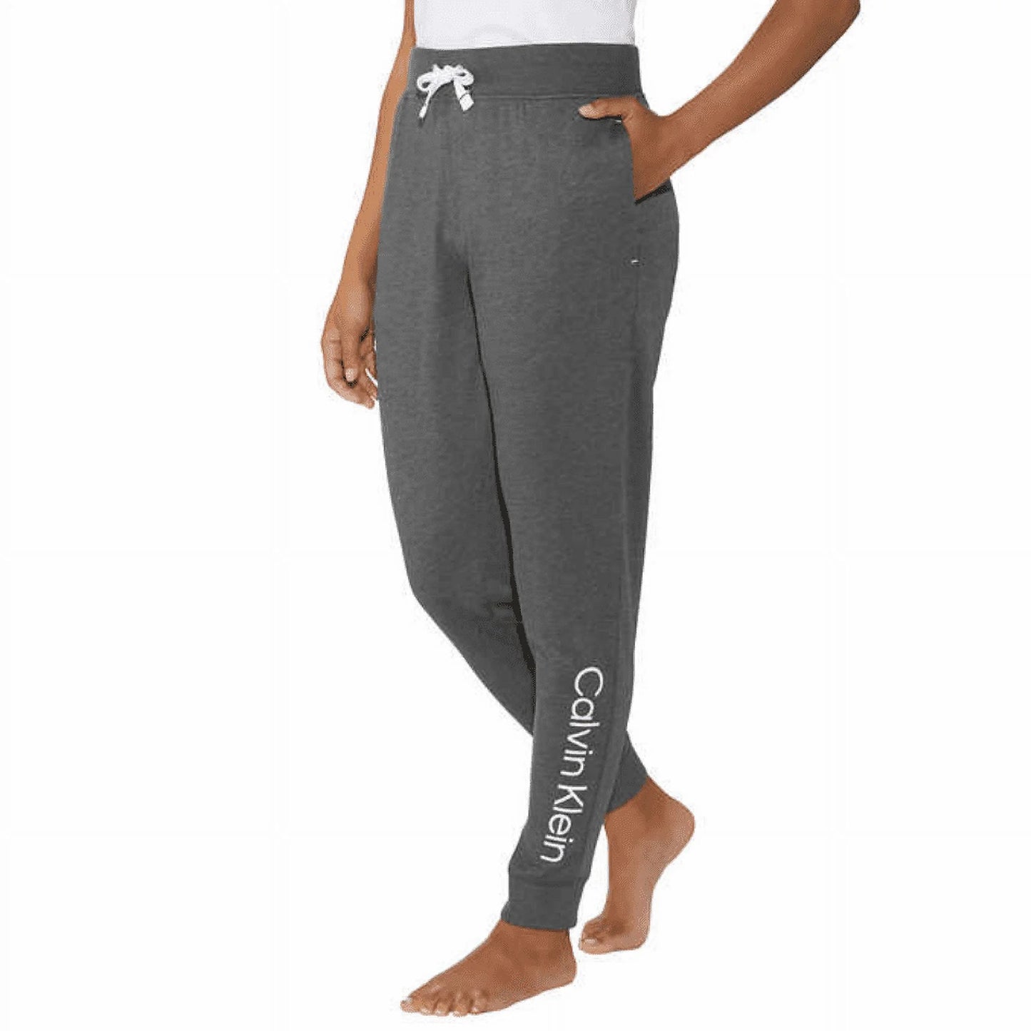 Calvin Klein Womens 2 Pack French Terry Iconic CK Logo Joggers (Shoreline/Grey, X-Large) 1580848