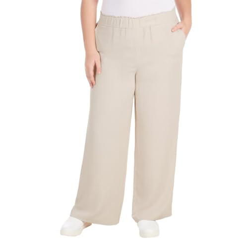 Hilary Radley Women's Wide Leg Crinkle Pants with Elastic waistband (1777947)