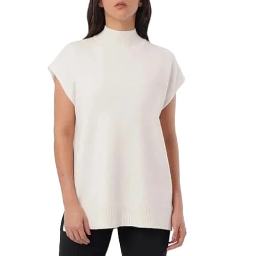 Cyrus Ladies Sleeveless Tunic Sweater, Ribbed Neckline, Oversized Fit, Side Slits 1788809