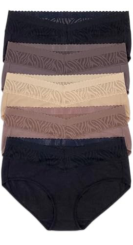 Felina Womens 5 Pack Stay in Place Mid-Rise Lace Hipster 1795305