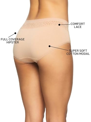 Felina Womens 5 Pack Stay in Place Mid-Rise Lace Hipster 1795305