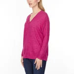 Buffalo David Bitton Ladies' Soft Cozy V-Neck Long Sleeve Top (1797409)
