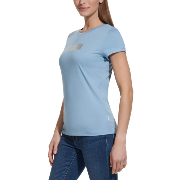Calvin Klein Jeans Ladies Dressy Logo Tee Shirt Large Size Green Everyday Top 1577512