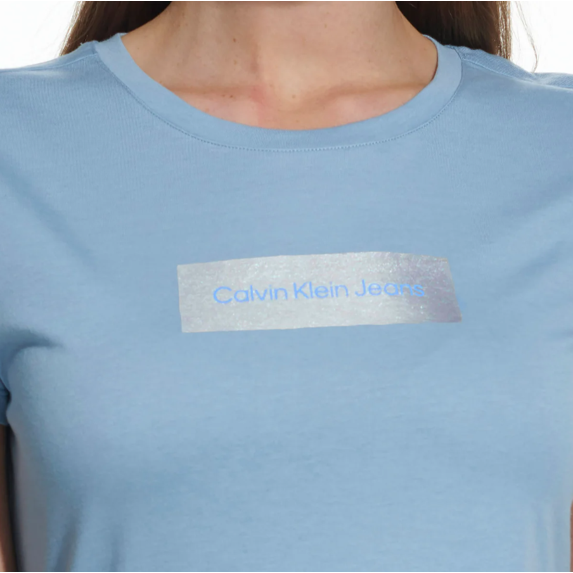 Calvin Klein Jeans Ladies Dressy Logo Tee Shirt Large Size Green Everyday Top 1577512