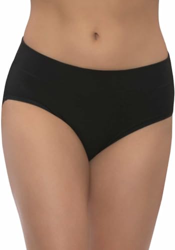 Felina Womens 5 Pack Pima Cotton Wide Waistband Hipster (US, Alpha, Small, Regular, Regular, Black/Black/Sparrow/Bark/Almost Mauve) 1369109