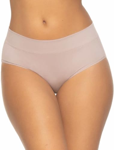 Felina Womens 5 Pack Pima Cotton Wide Waistband Hipster (US, Alpha, Small, Regular, Regular, Black/Black/Sparrow/Bark/Almost Mauve) 1369109