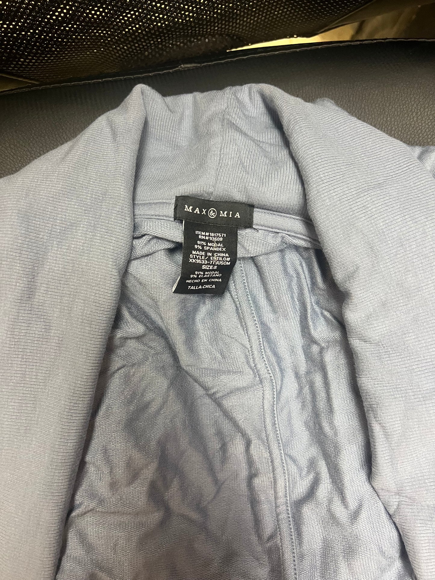Max & Mia Women's Lightweight Drape Cardigan Small Blue