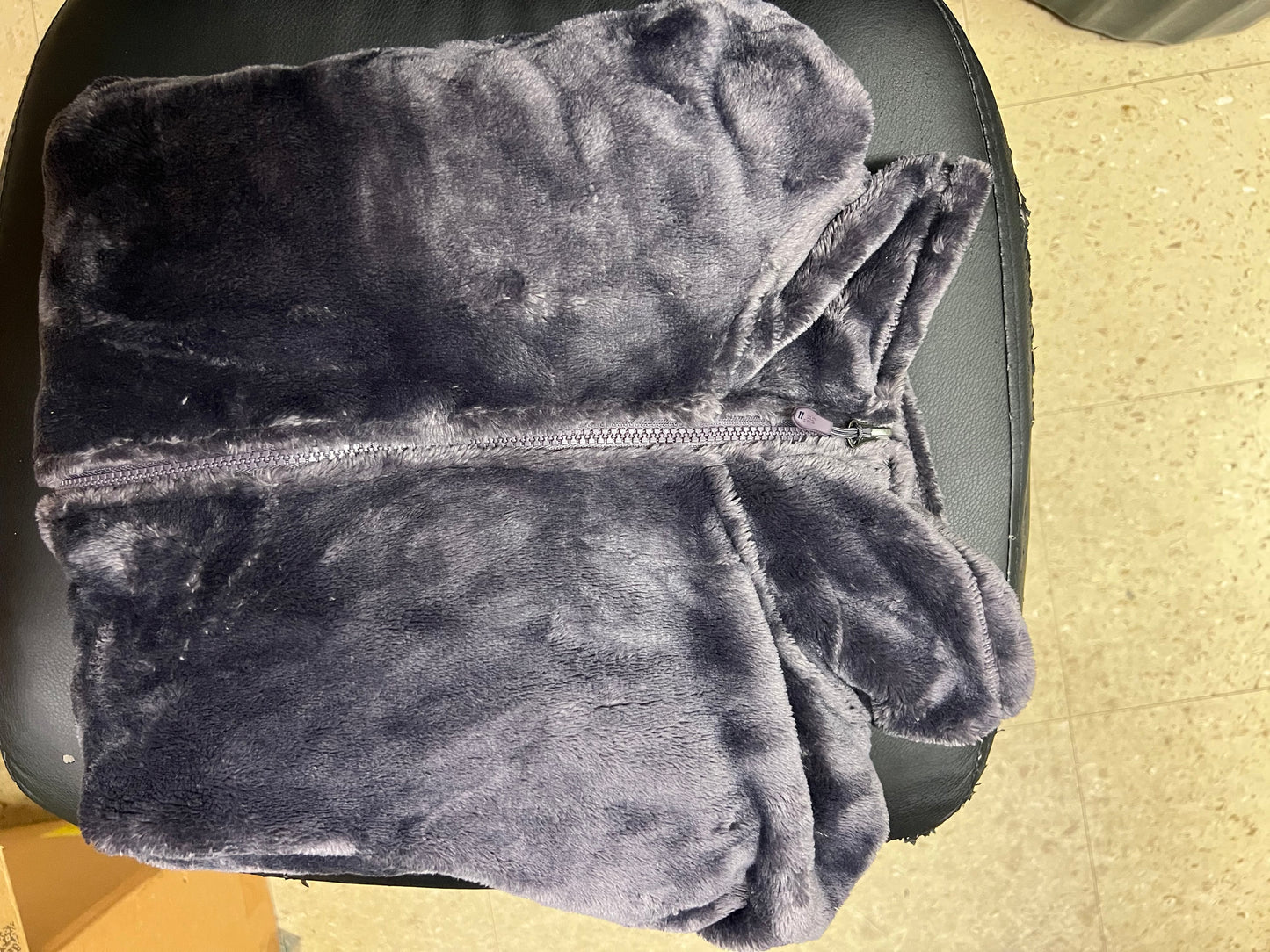 32 Degrees Womens Plush Faux Fur Zip up Mock Neck Light Large Dark Purple - NEW W/OUT TAGS