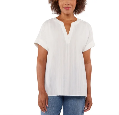Matty M Ladies' Cotton Popover Top