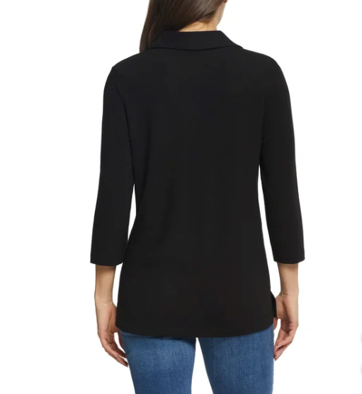 Matty M Ladies' Collared 3/4 Sleeve Top
