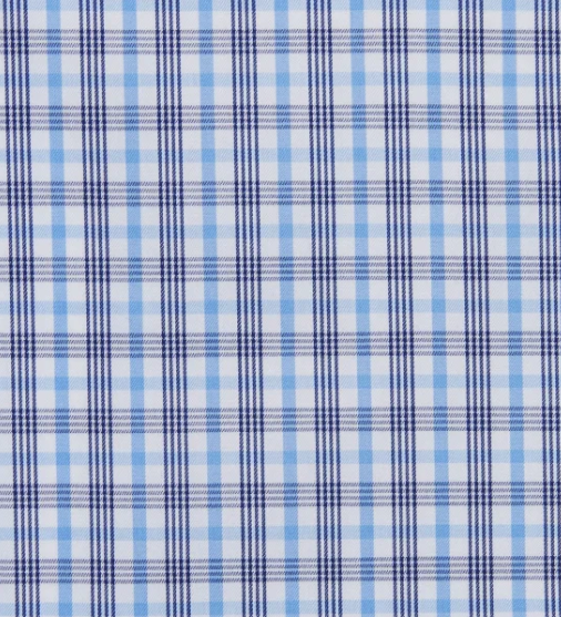 Kirkland Signature Mens Traditional Fit Dress Shirt, Navy White Twill Plaid