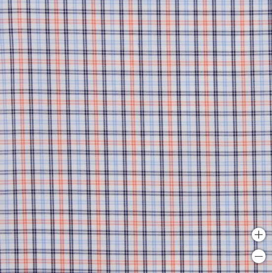 Kirkland Signature Mens Traditional Fit Dress Shirt, Navy Orange White Tattersall