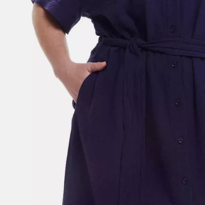 New! Women Weatherproof Vintage Button Down Gauze Texture Dress! (1748767)