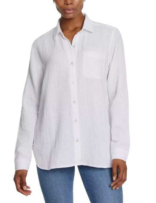 Jessica Simpson Shirt Adult Women's Gauze Long Sleeve Button-up