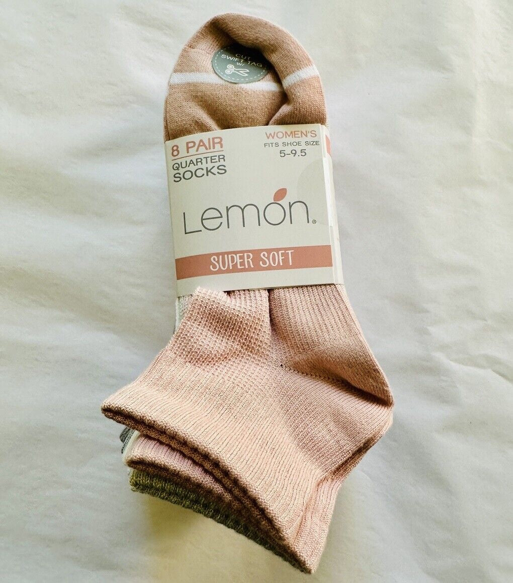 Lemon Ladies' Super Soft Quarter Sock, 8-pair (1775543)