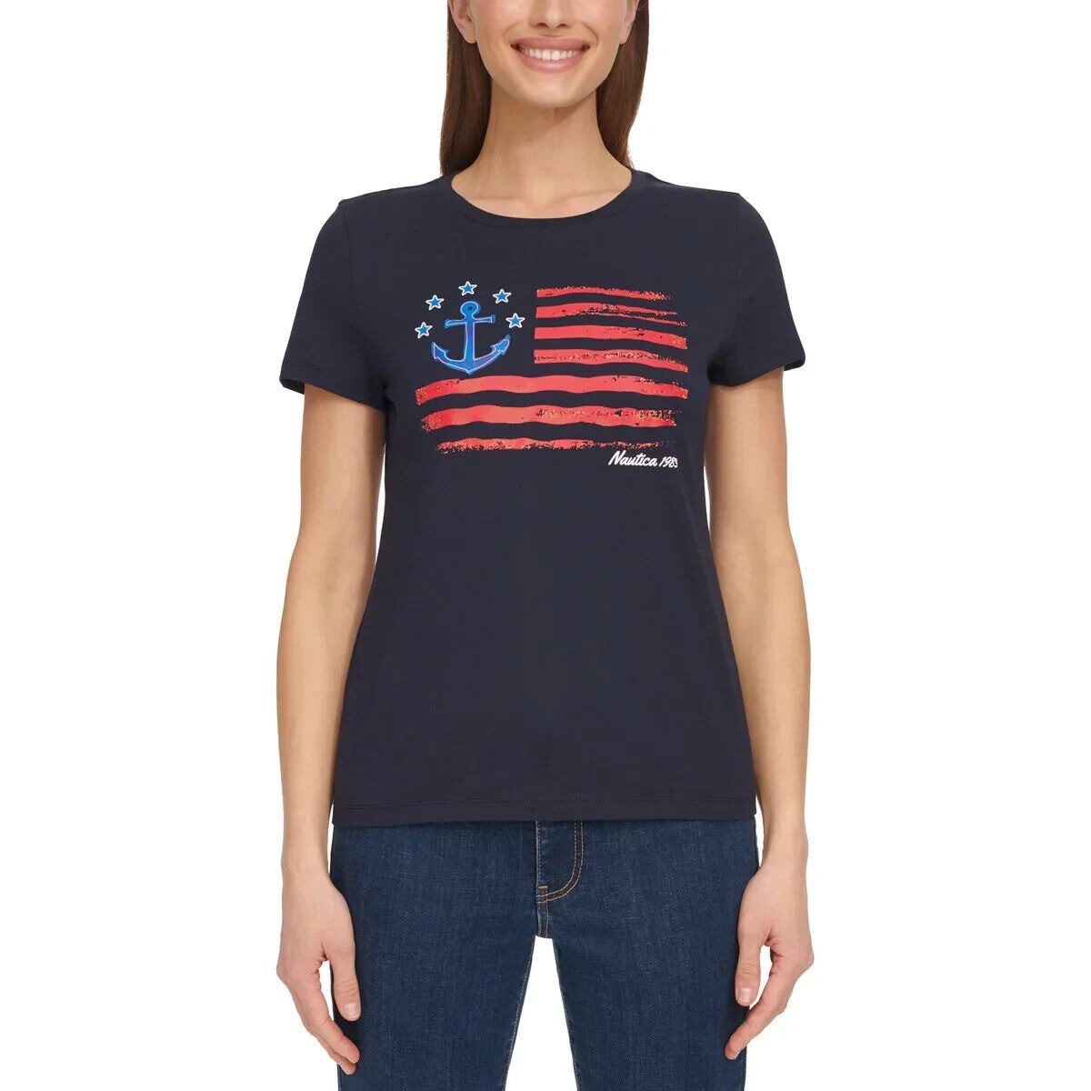 Nautica Jeans Ladies' Logo Short Sleeve Tee Shirt (1782652)