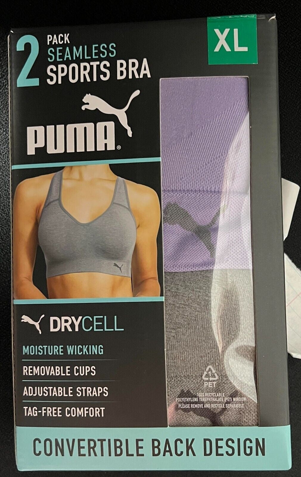 PUMA Ladies' Sports Bra, 2-pack Wire-free