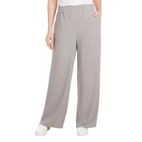 Hilary Radley Women's Wide Leg Crinkle Pants with Elastic waistband (1777947)