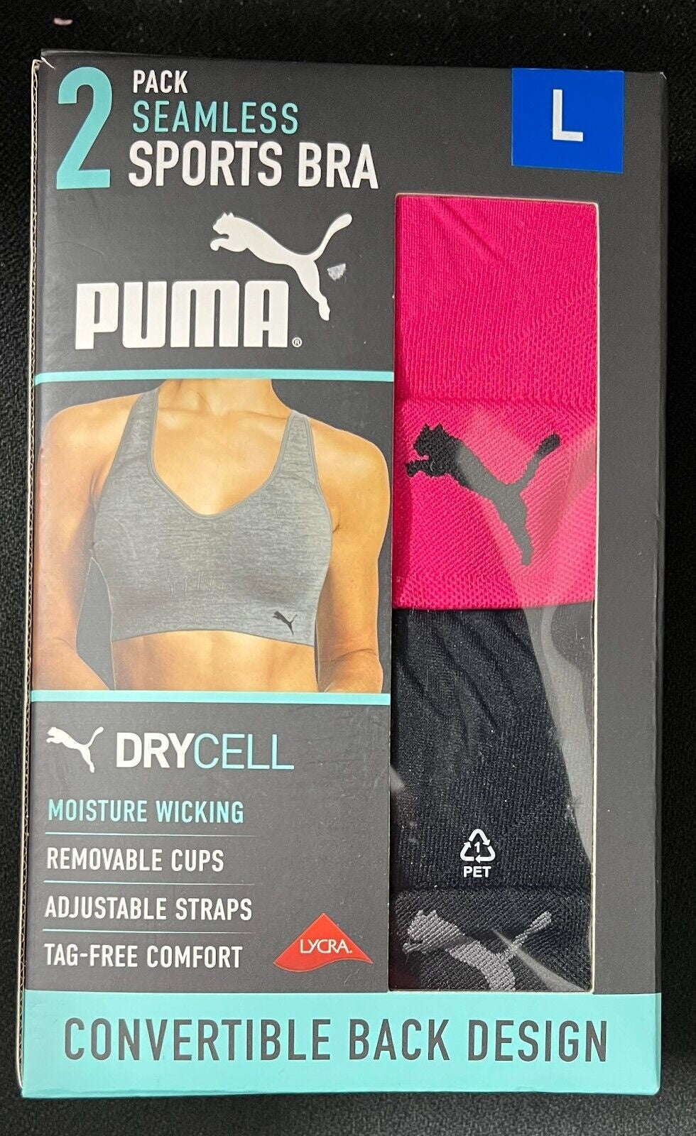 PUMA Ladies' Sports Bra, 2-pack Wire-free