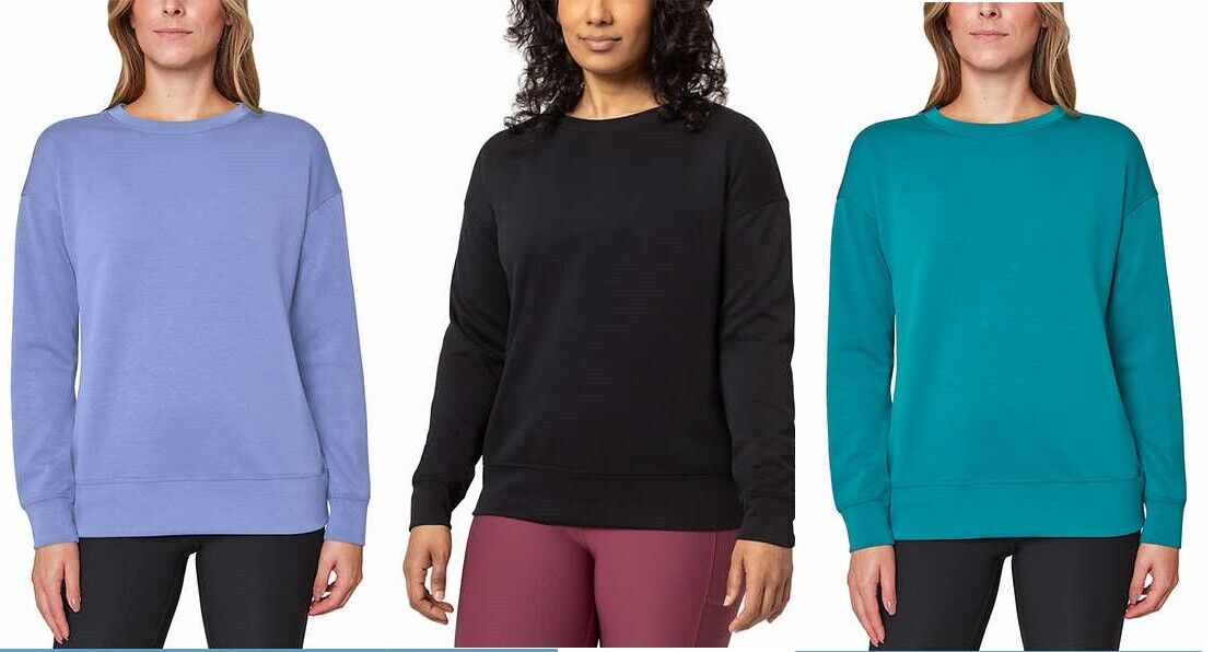 Mondetta Womens Midweight Long Sleeve Crewneck Scuba Sweatshirt (1668886)