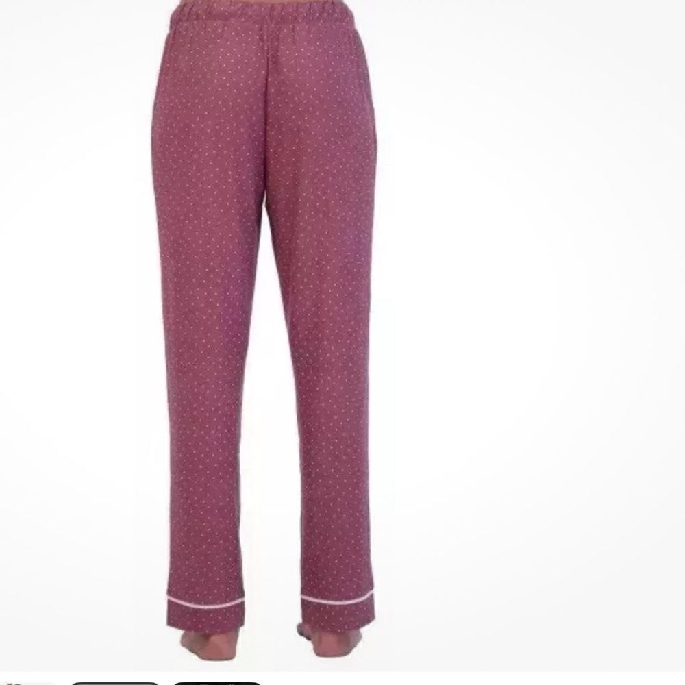 Lucky Brand Women's 2-Pack Lounge Pants, Black/Purple Polka Dot Medium