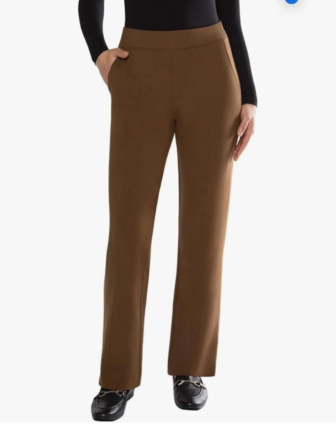 Matty M Women's Pull On Straight Leg Office Pants, Tobacco, 2X 1716709